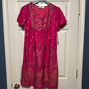 Pink Embroidered Dress
